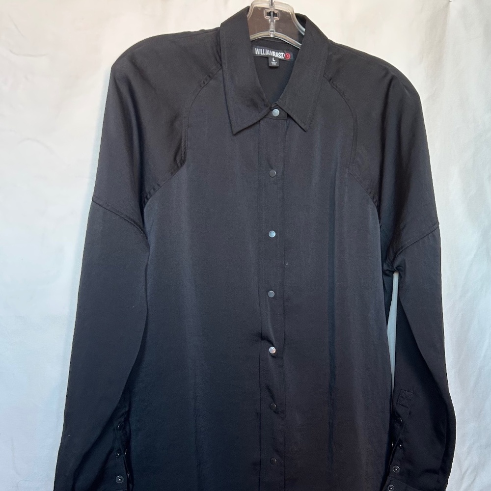 William Rast for Target Long Sl Black Snap Up Shirt W size Large